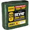 Core Tarps Heavy Duty Tarp, 40 ft L x 0.5 mm H x 20 ft W, 20 Mil, Green/Black, Polyethylene CT-703-20X40 - alternate 1